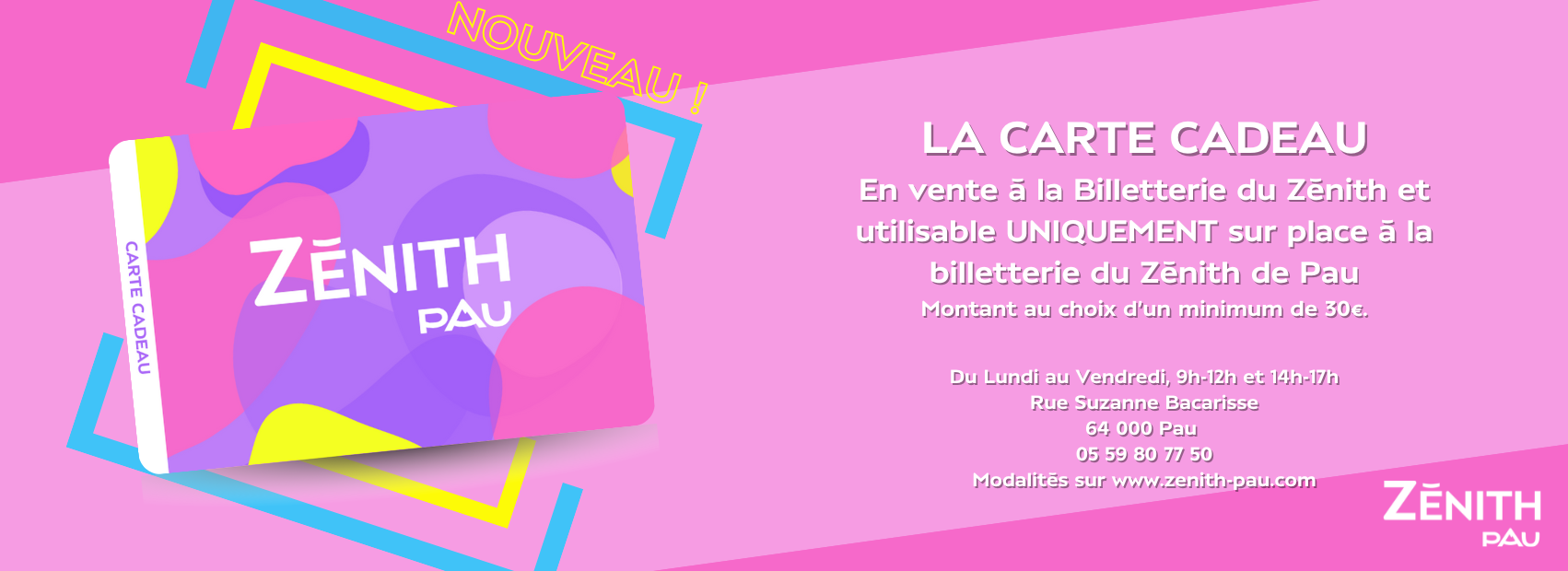 Offrez une expérience inoubliable à vos proches avec la carte cadeau du Zénith de Pau !